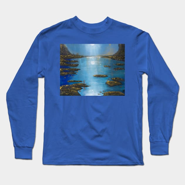 Moon River Long Sleeve T-Shirt by KerrySandhu